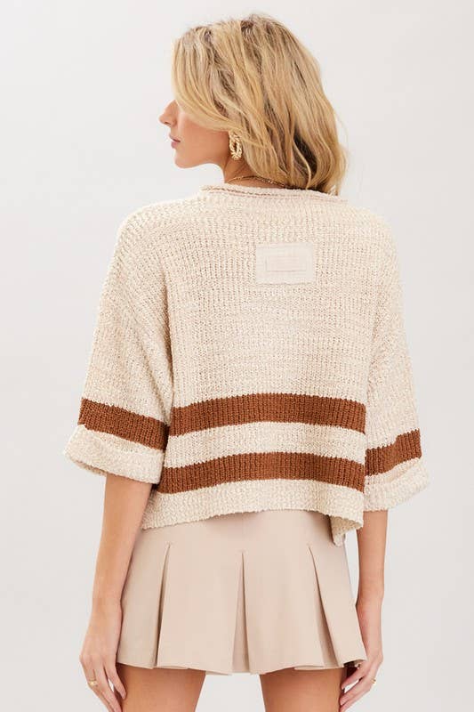 Fall Trending Striped Cropped Sweater