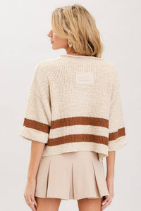 Fall Trending Striped Cropped Sweater