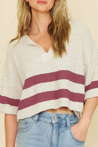 Fall Trending Striped Cropped Sweater