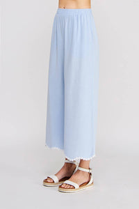 Soft Linen Elastic Waist Ankle Pant
