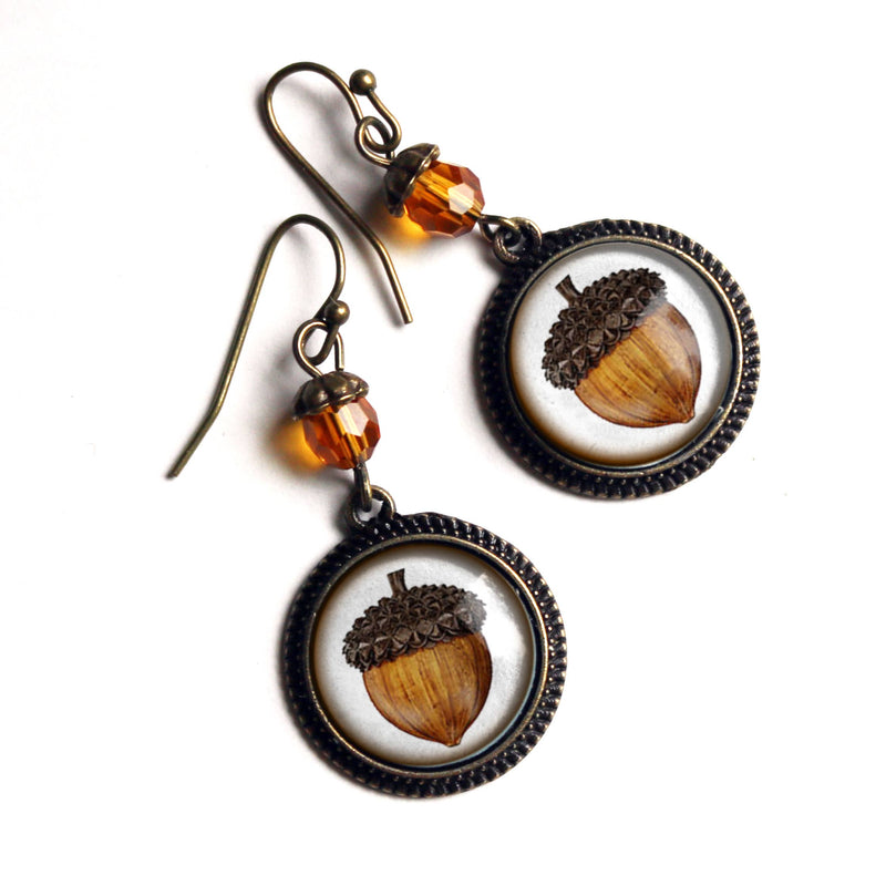 Acorn Earrings with Bead