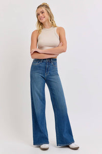 Dark Wash High Rise Wide Leg Jeans
