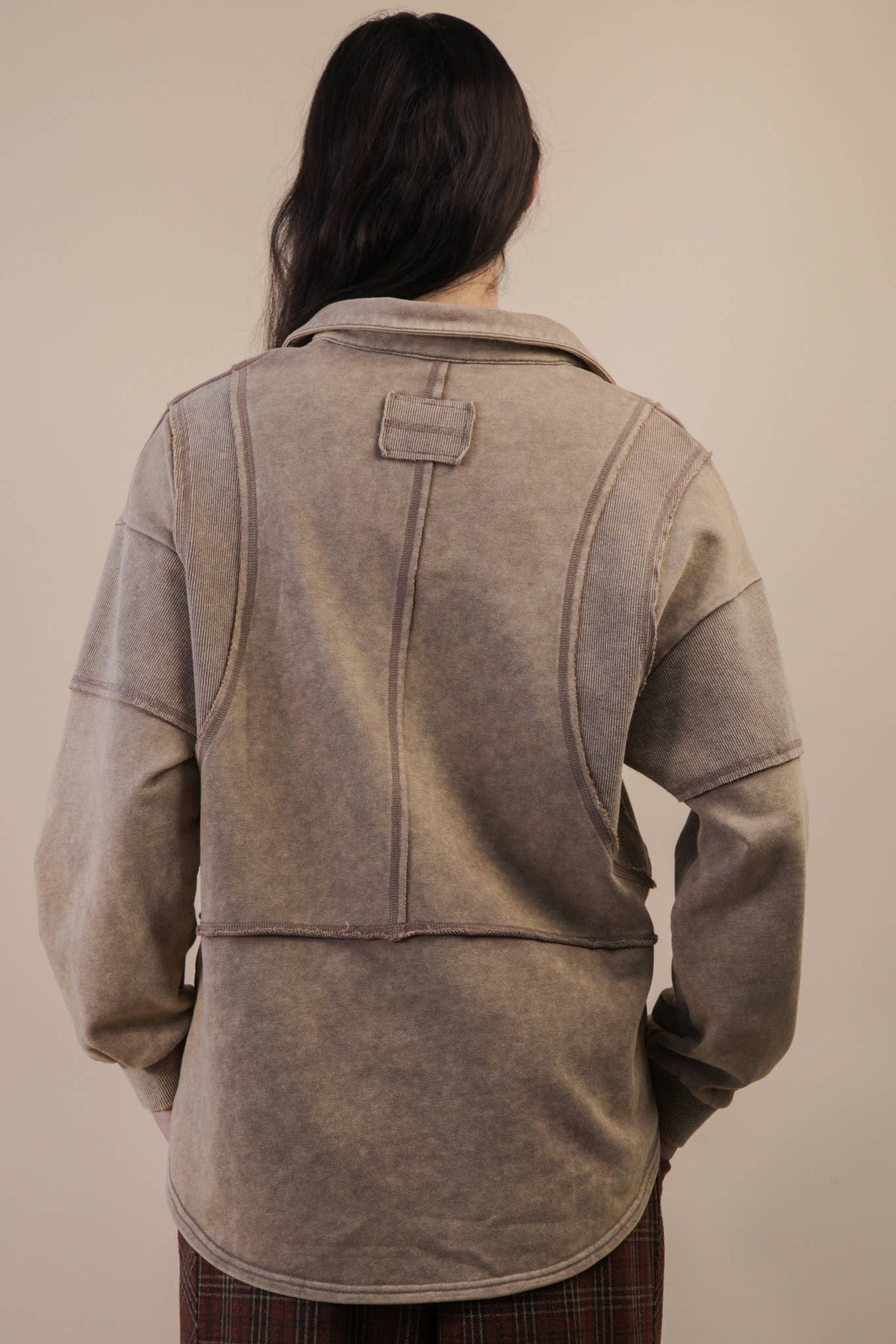 Mineral Washed Oversized French Terry Knit Top