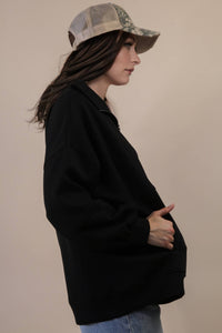 NT12354-Half Zip UP Oversized Casual Comfy Knit Top