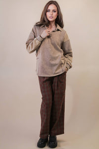 Mineral Washed Oversized French Terry Knit Top