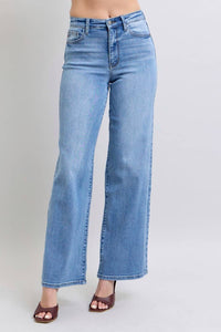 High Waisted Vintage Wash Retro Wide Leg Judy Blue Jeans