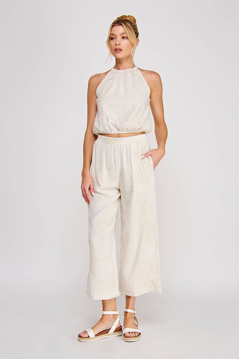 Floral Embroidered Soft Pant