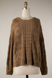 Braid Crochet Knit Sweater