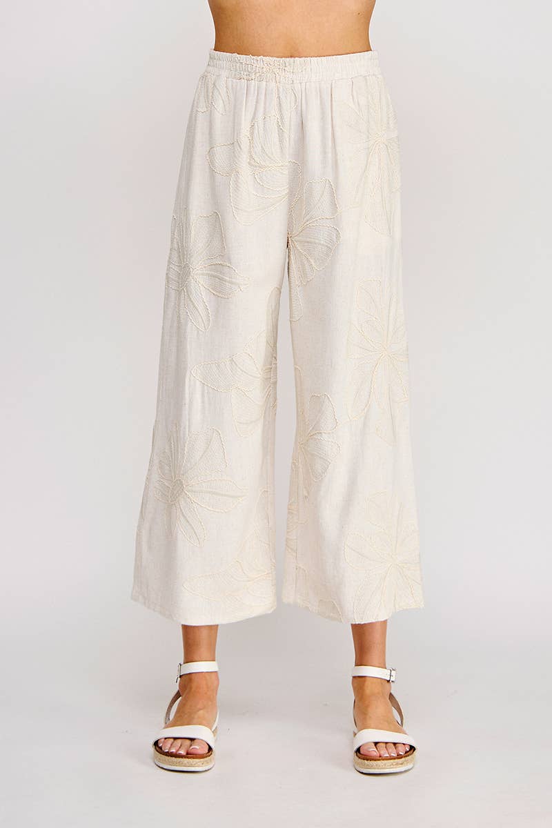 Floral Embroidered Soft Pant