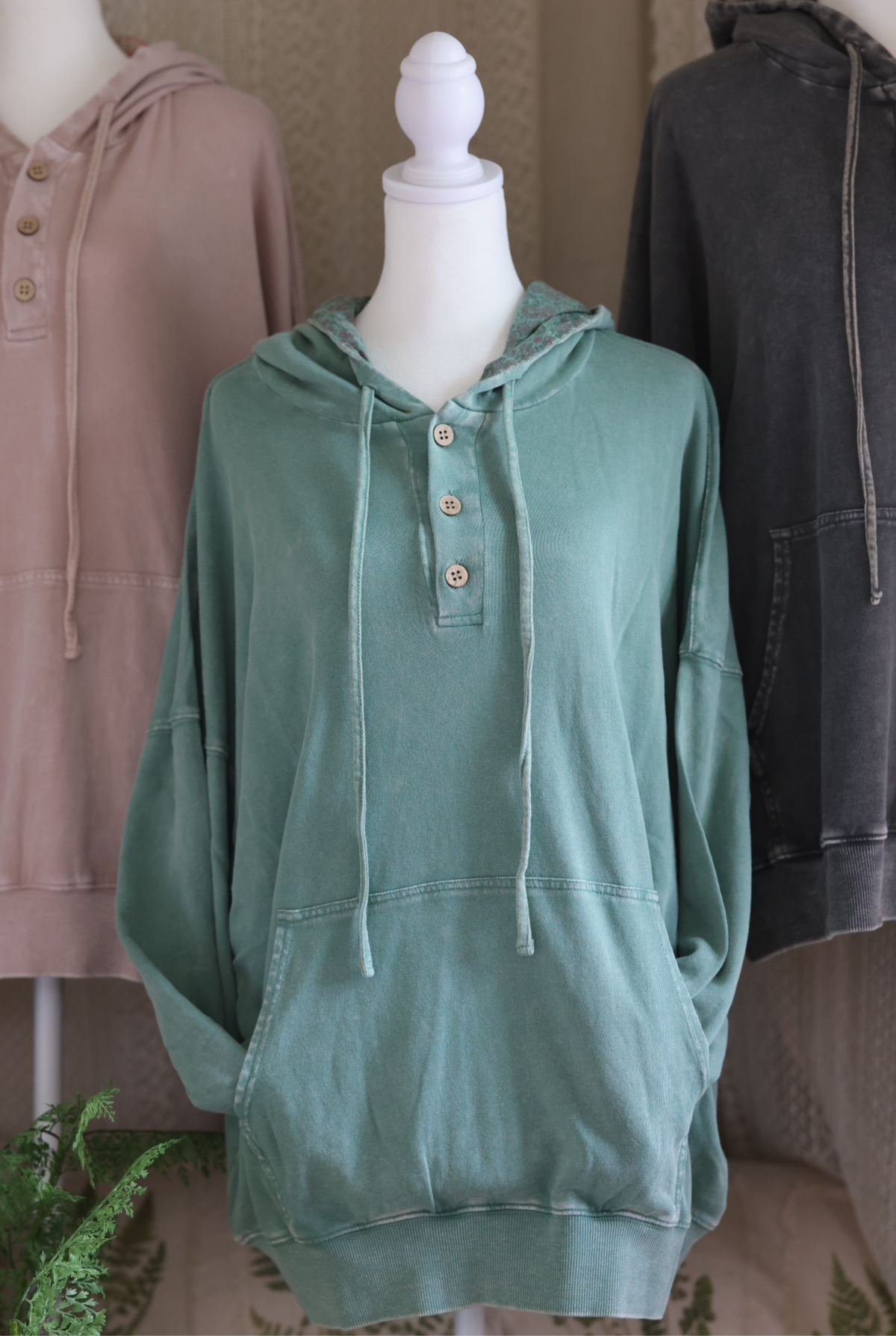 Seafoam Green Floral Peace Sweatshirt