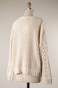 Braid Crochet Knit Sweater