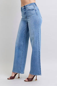 High Waisted Vintage Wash Retro Wide Leg Judy Blue Jeans