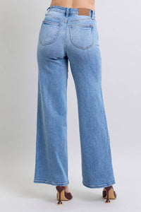High Waisted Vintage Wash Retro Wide Leg Judy Blue Jeans