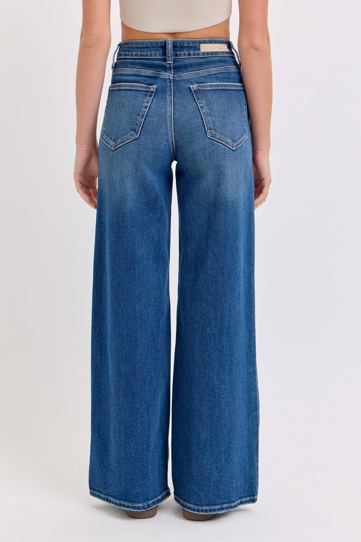 Dark Wash High Rise Wide Leg Jeans