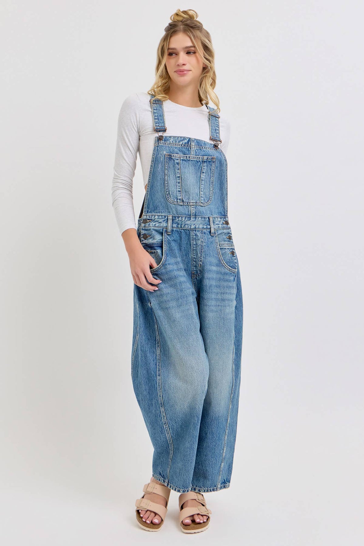 Mid Waisted Barrel Overall