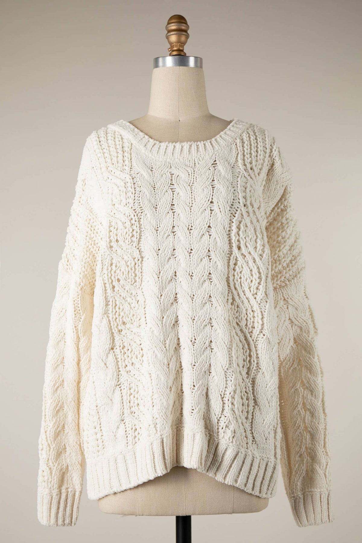 Braid Crochet Knit Sweater