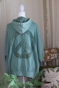 Seafoam Green Floral Peace Sweatshirt