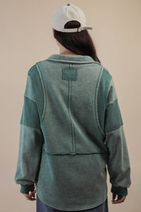 Mineral Washed Oversized French Terry Knit Top