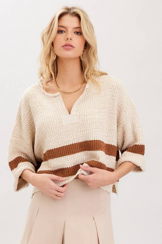 Fall Trending Striped Cropped Sweater