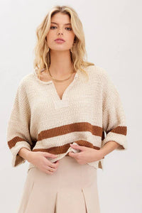 Fall Trending Striped Cropped Sweater