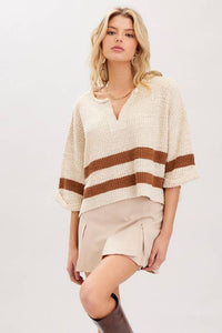 Fall Trending Striped Cropped Sweater