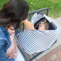 Multi-use Cover, White/Pink Stripes