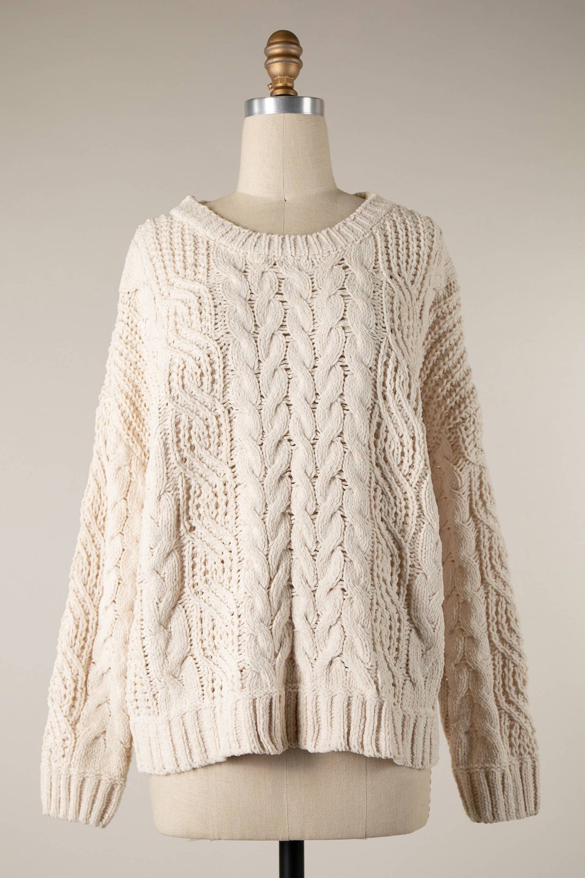 Braid Crochet Knit Sweater