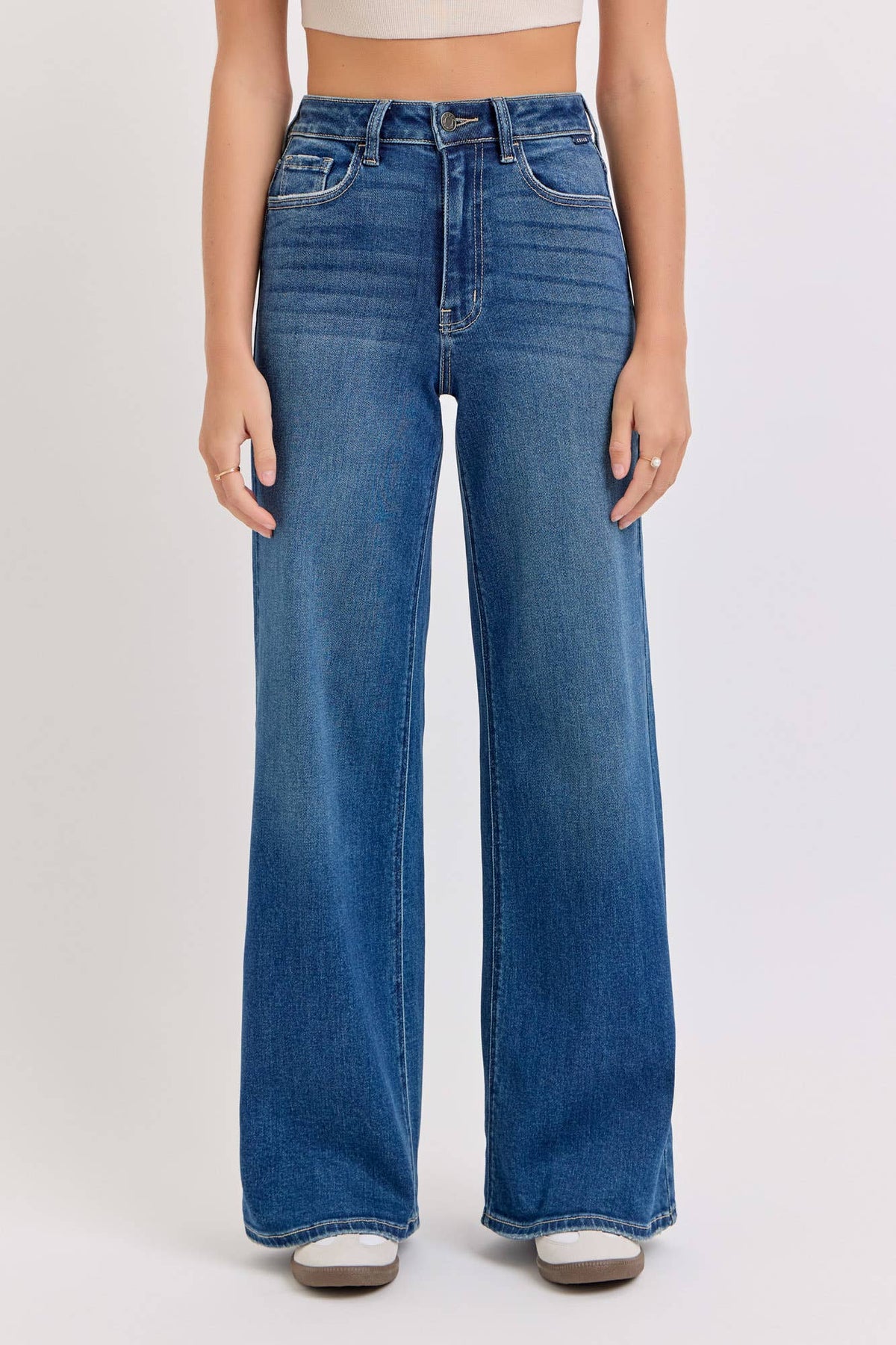 Dark Wash High Rise Wide Leg Jeans
