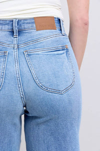 High Waisted Vintage Wash Retro Wide Leg Judy Blue Jeans