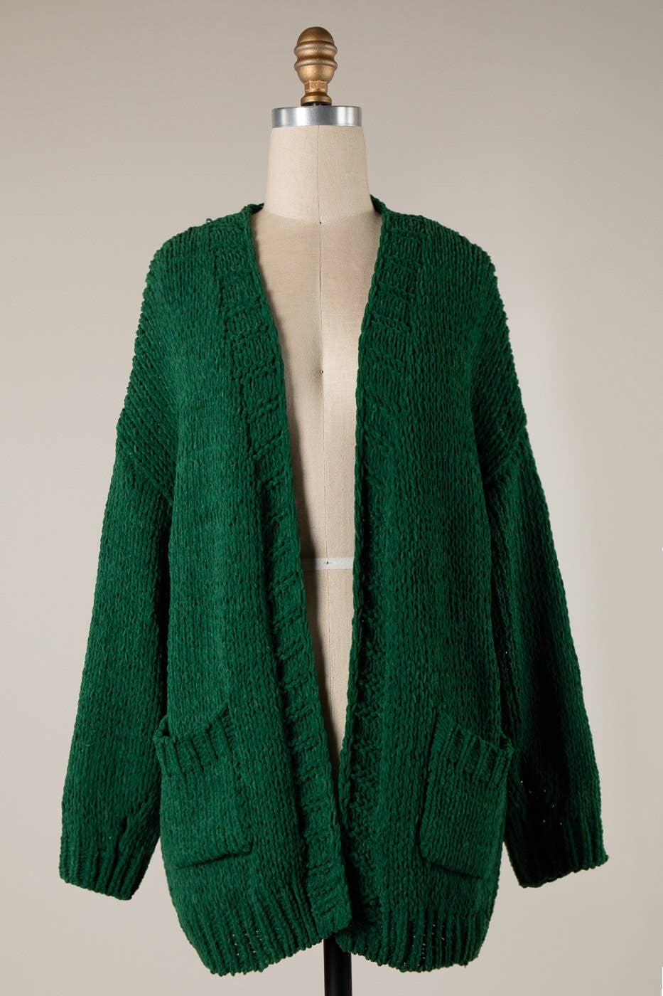 Chunky Chenille Cable Knit Cardigan