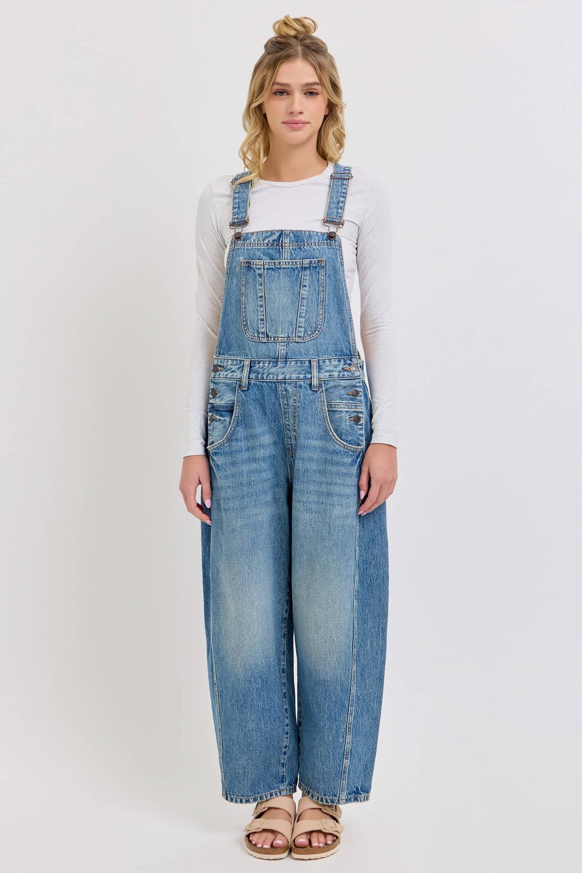 Mid Waisted Barrel Overall