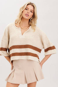 Fall Trending Striped Cropped Sweater